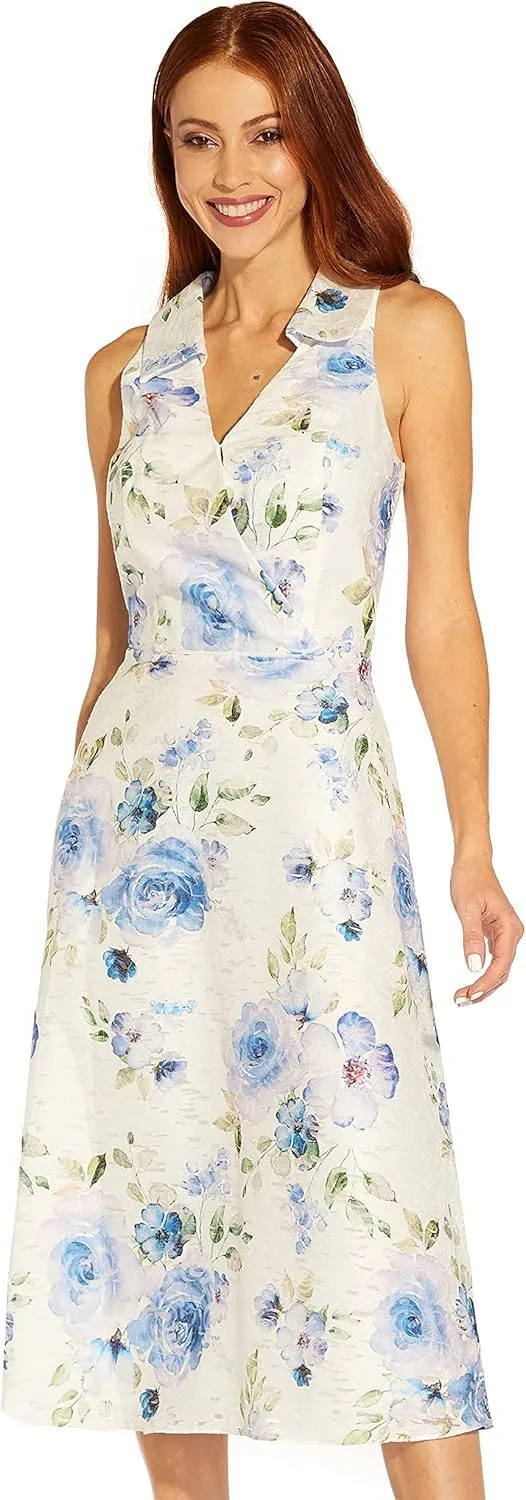 Adrianna Papell Women's Printed Jacquard Shirt Dress