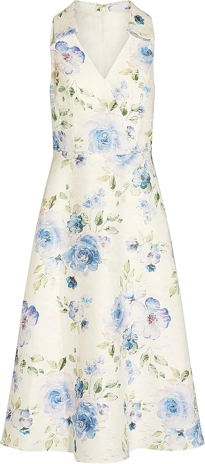 Adrianna Papell Women's Printed Jacquard Shirt Dress