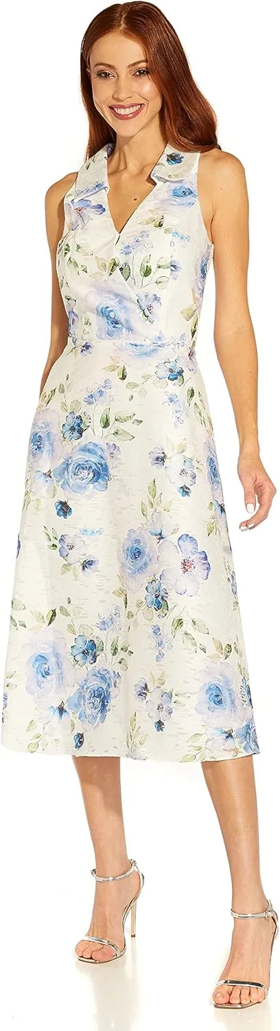 Adrianna Papell Women's Printed Jacquard Shirt Dress