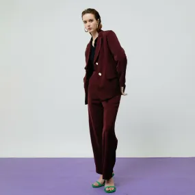 ATSTHELABEL ZOE MAROON TAILORED PANTS