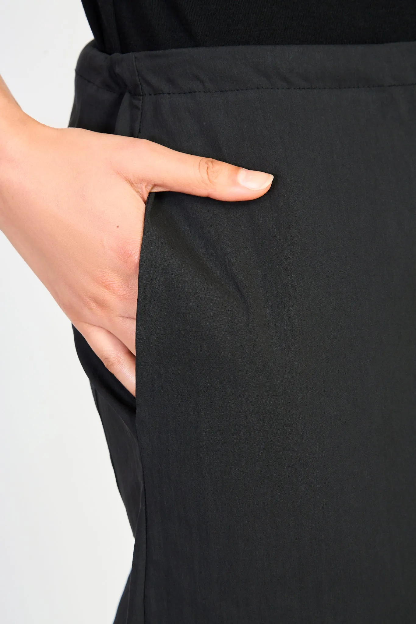 Black tailored tie waist trousers