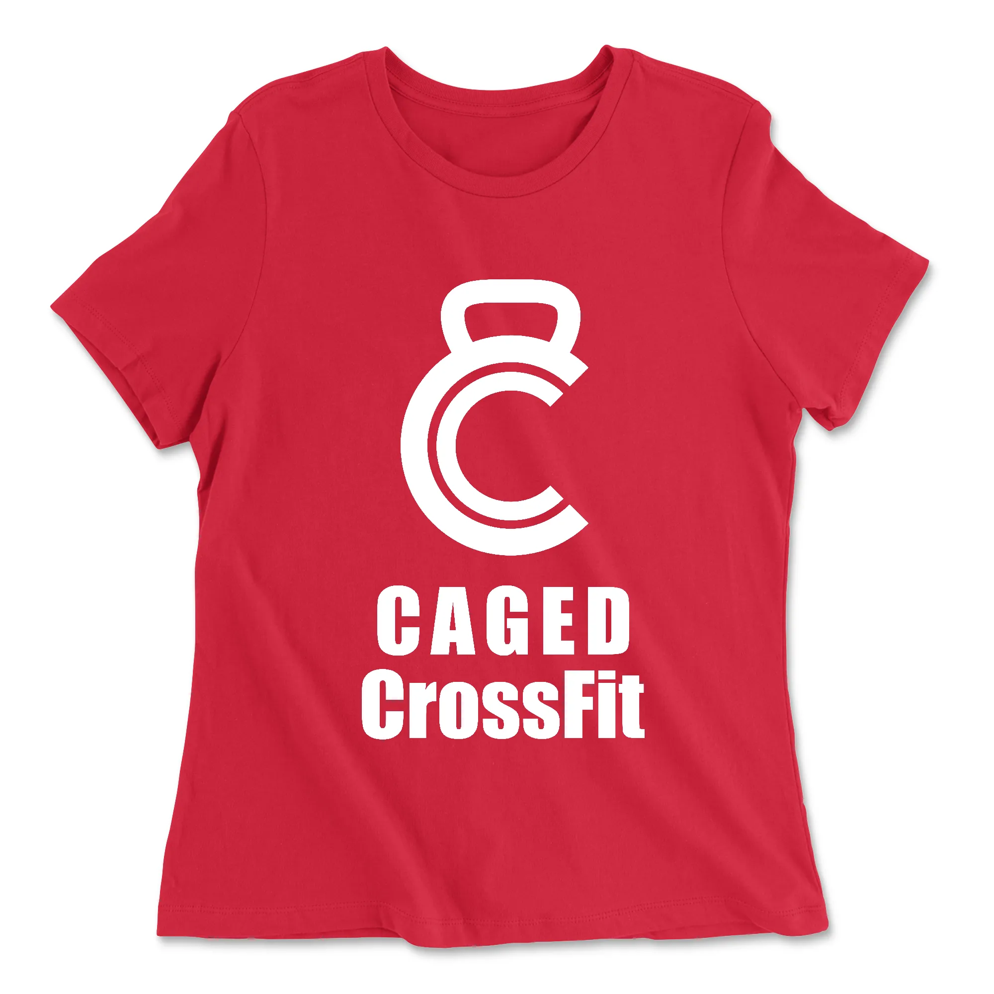 Caged CrossFit White Womens - Relaxed Jersey T-Shirt