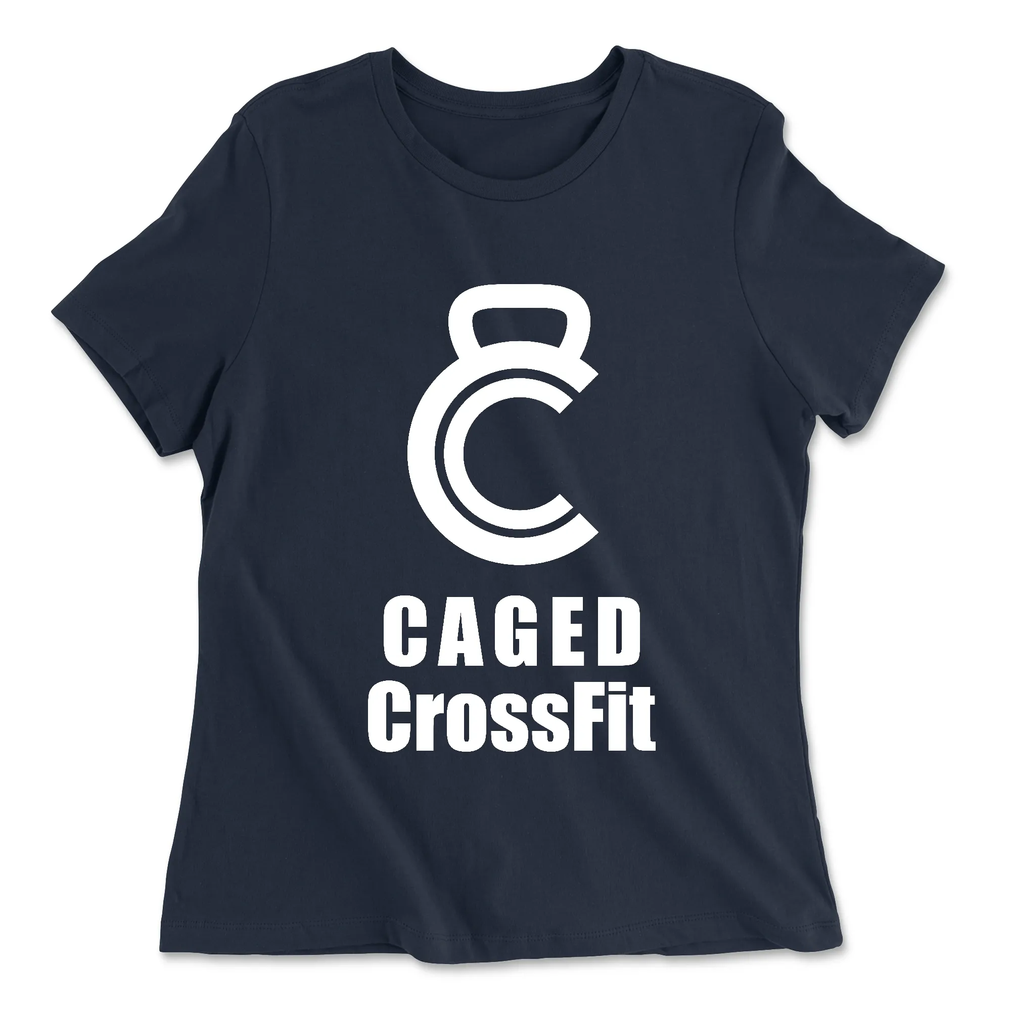 Caged CrossFit White Womens - Relaxed Jersey T-Shirt