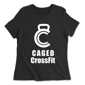 Caged CrossFit White Womens - Relaxed Jersey T-Shirt
