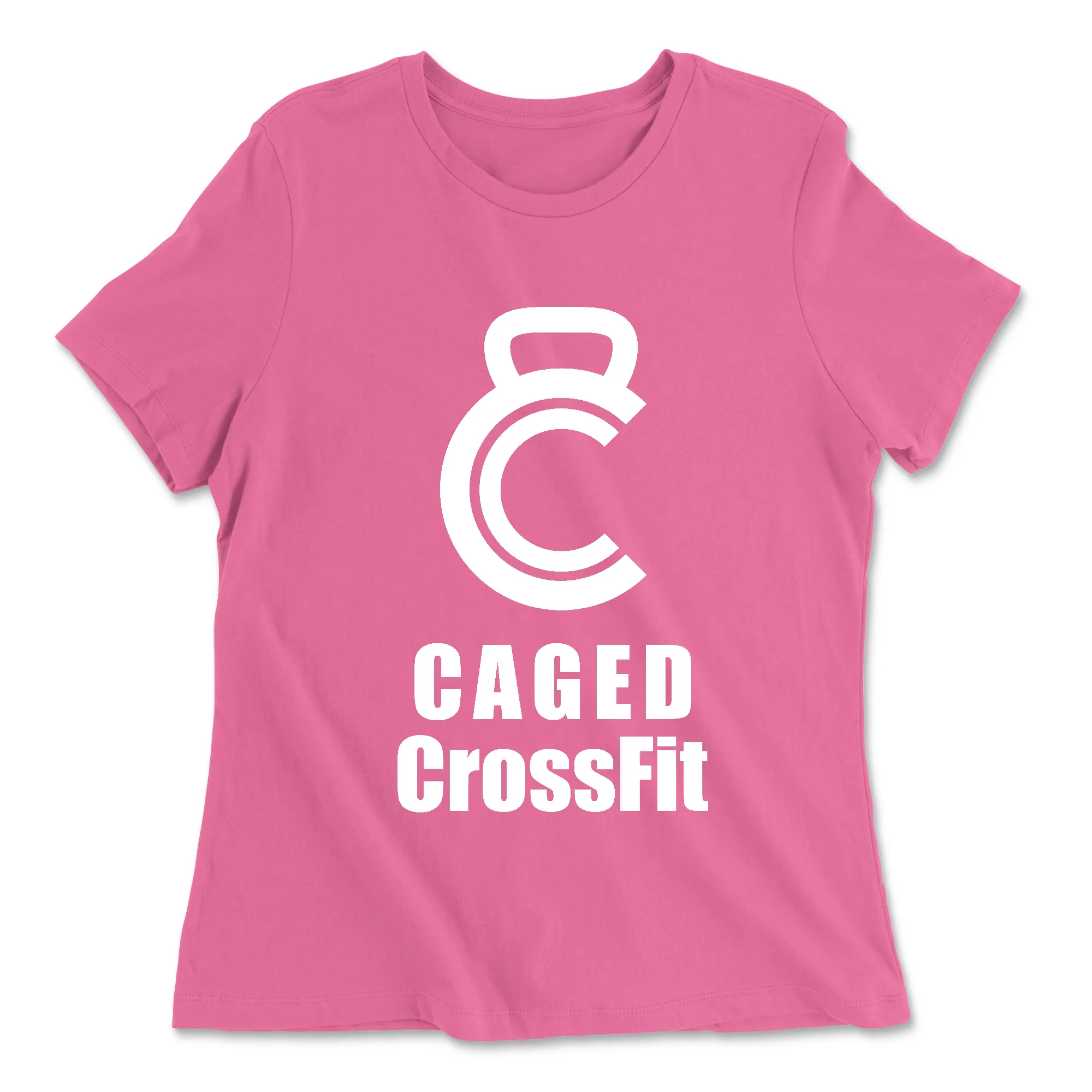 Caged CrossFit White Womens - Relaxed Jersey T-Shirt