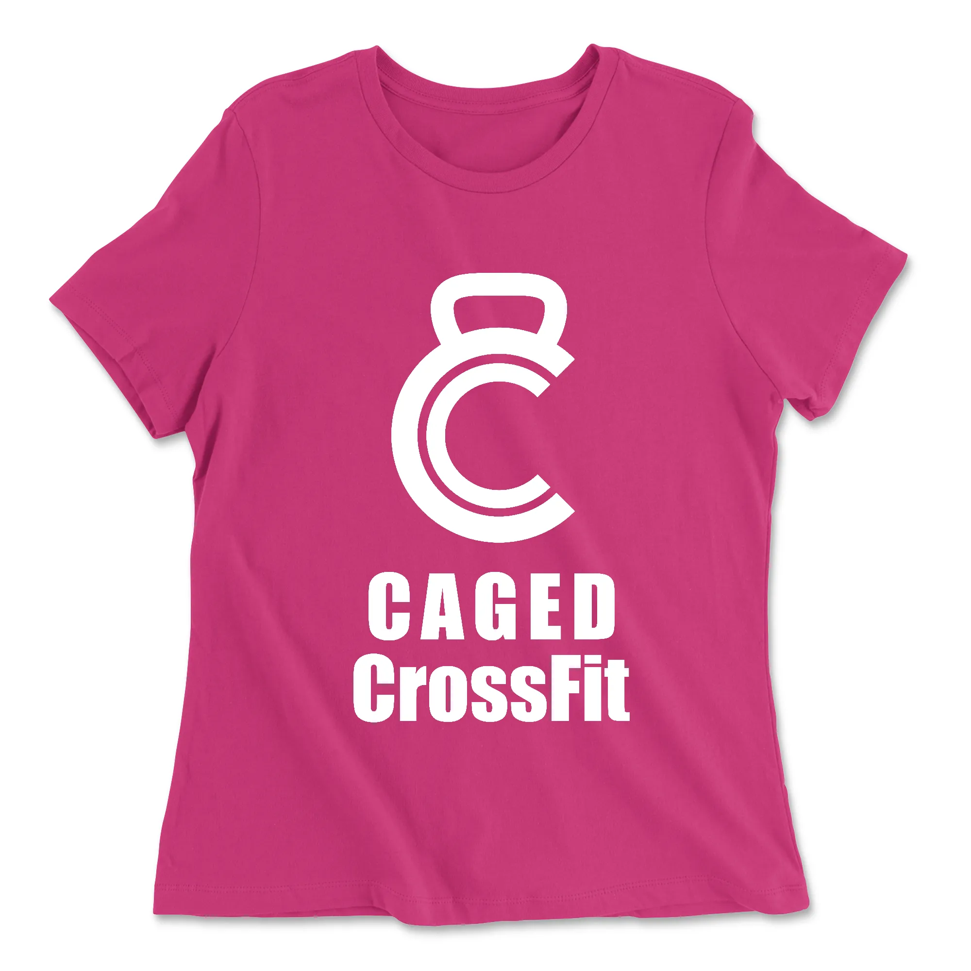 Caged CrossFit White Womens - Relaxed Jersey T-Shirt