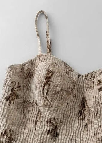 CORDUROY FLORAL SUSPENDER DRESS