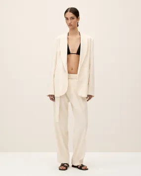 Cream Tailored Trousers