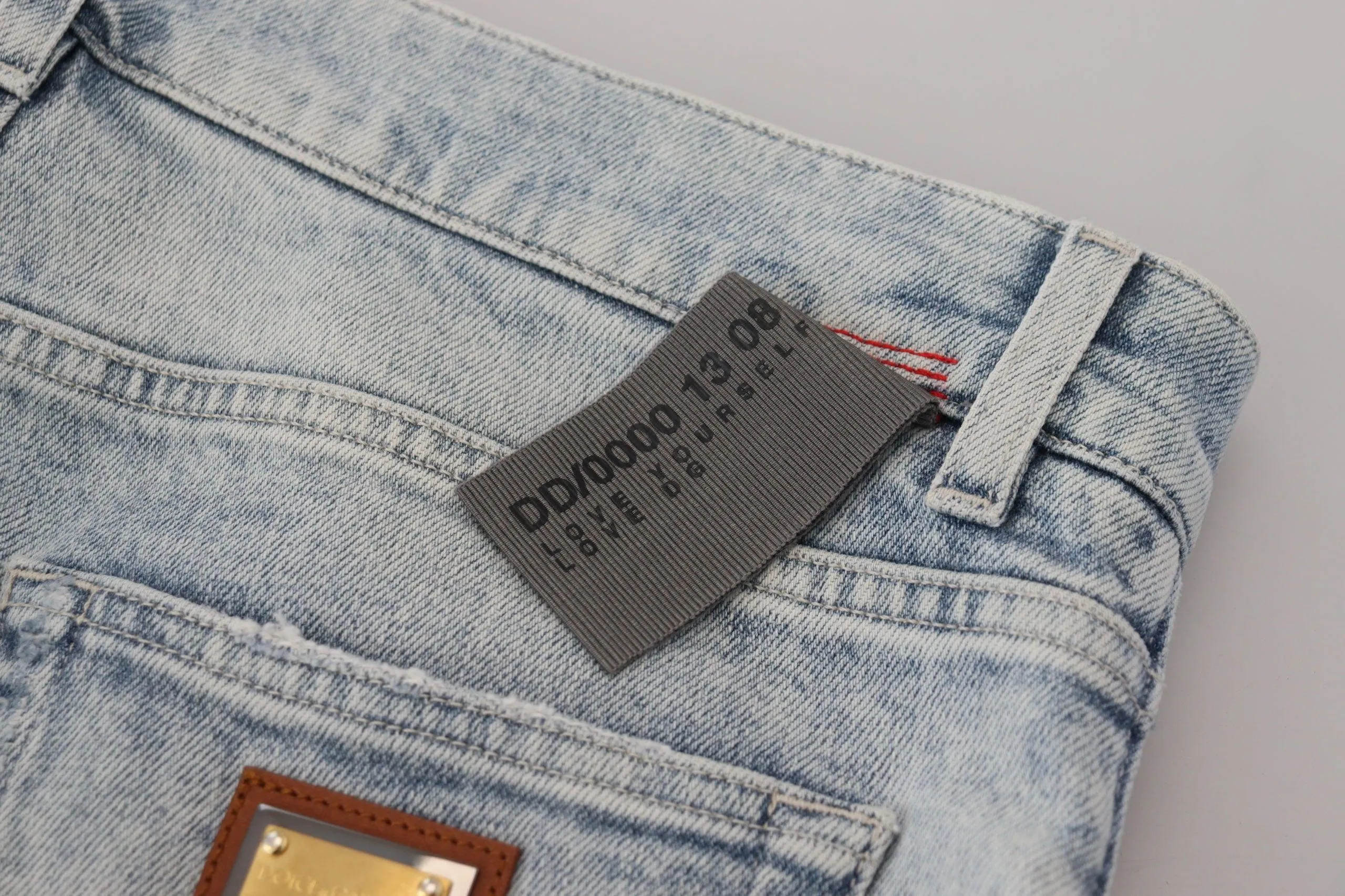 Dolce & Gabbana Light Blue Cotton Slim Fit Denim Jeans