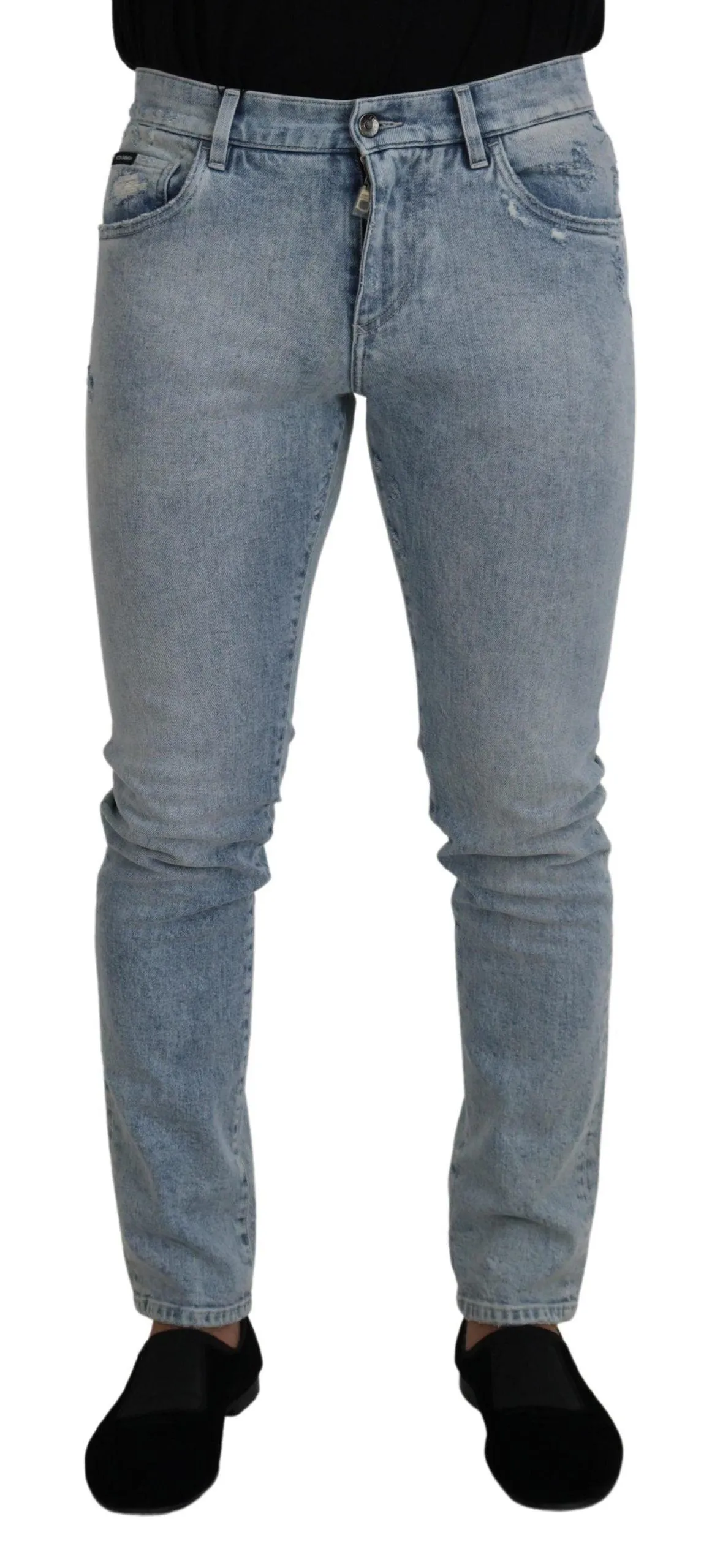 Dolce & Gabbana Light Blue Cotton Slim Fit Denim Jeans