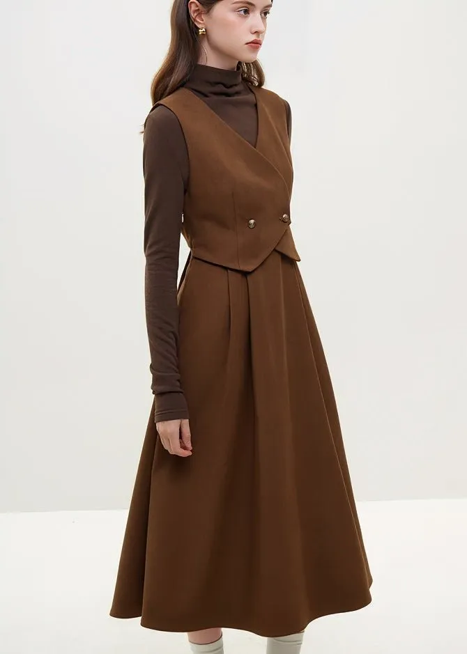 FAKE TWO PIECE SLEEVELESS DRESS