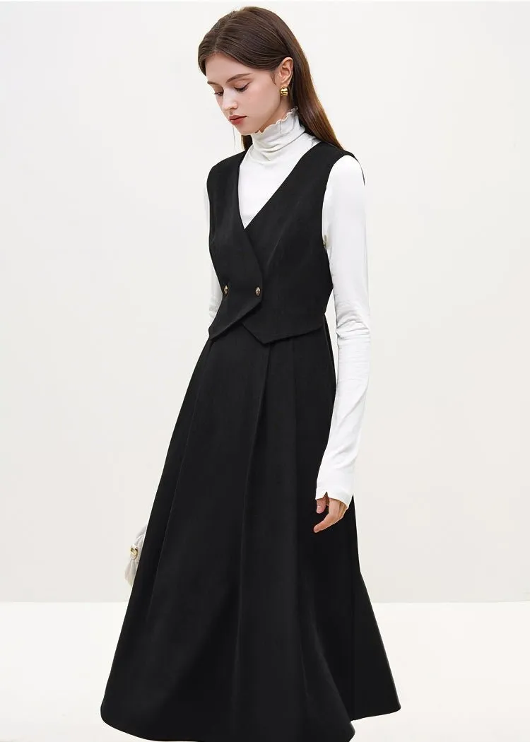 FAKE TWO PIECE SLEEVELESS DRESS