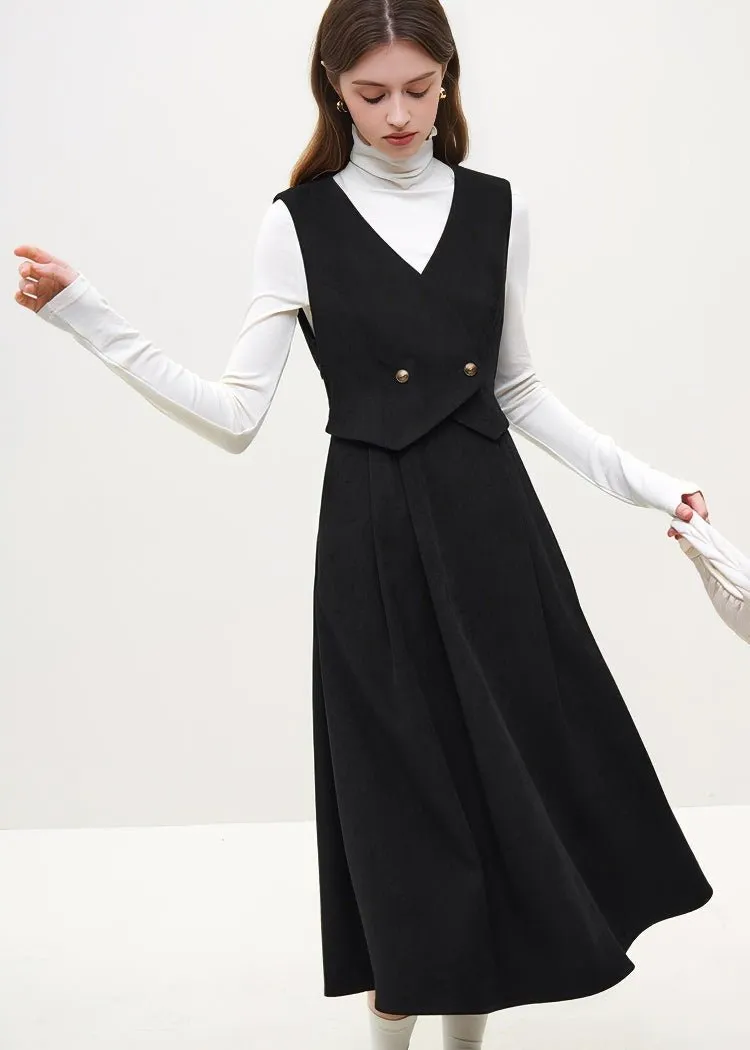 FAKE TWO PIECE SLEEVELESS DRESS