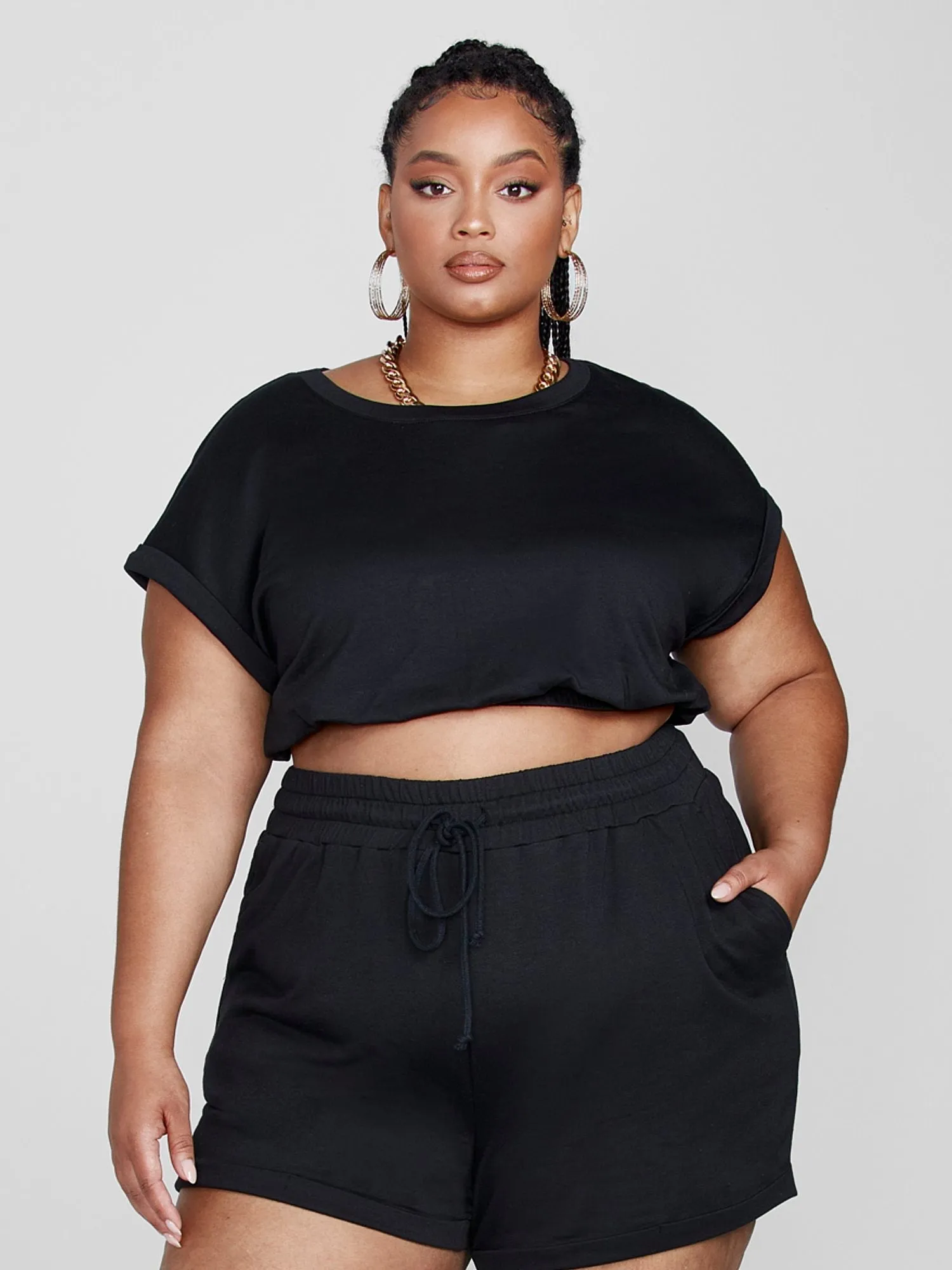 Fashion To Figure - Juliette Cropped French Terry Tee