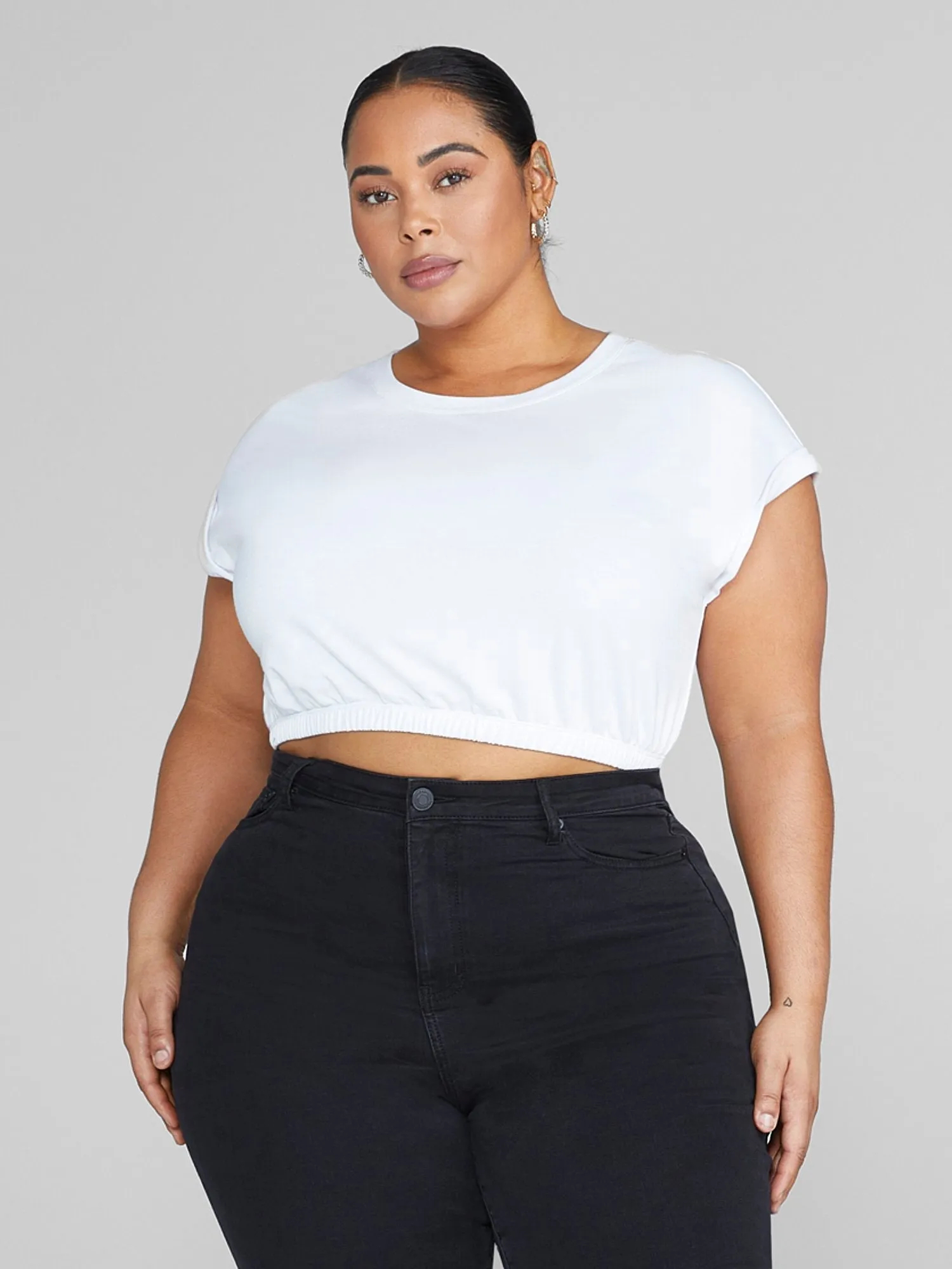 Fashion To Figure - Juliette Cropped French Terry Tee