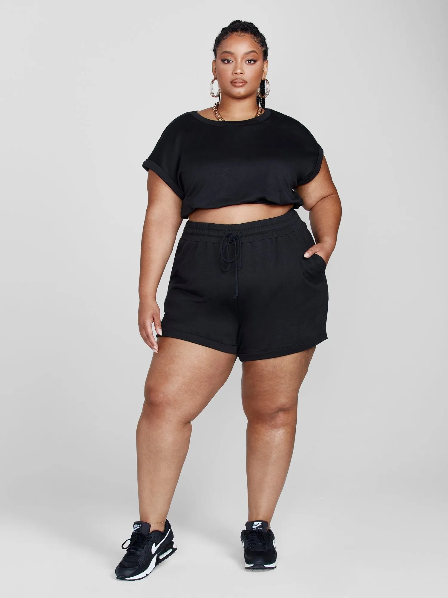 Fashion To Figure - Juliette Cropped French Terry Tee