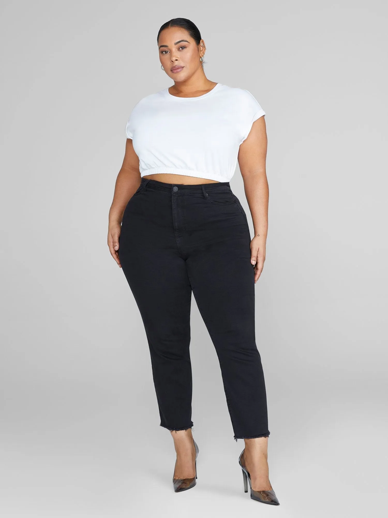 Fashion To Figure - Juliette Cropped French Terry Tee