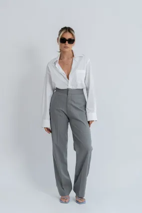 Frankie Pinstripe Trousers - Grey