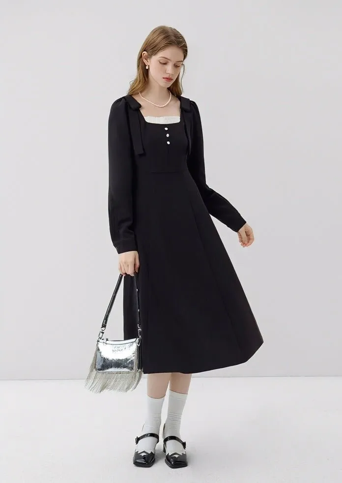 FRENCH PRESS PLEATED SLIM DRESS