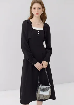 FRENCH PRESS PLEATED SLIM DRESS