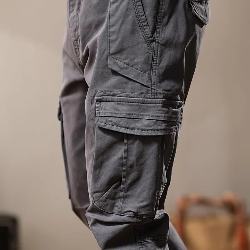 G-STONE Men's Cargo Pants Large Pocket Cinched Drawstring Legs Fashion Relaxed Fit Hiking Trousers Outdoor Stretch Pant