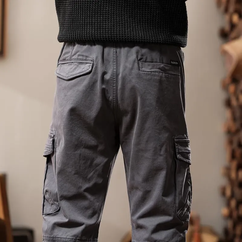 G-STONE Men's Cargo Pants Large Pocket Cinched Drawstring Legs Fashion Relaxed Fit Hiking Trousers Outdoor Stretch Pant