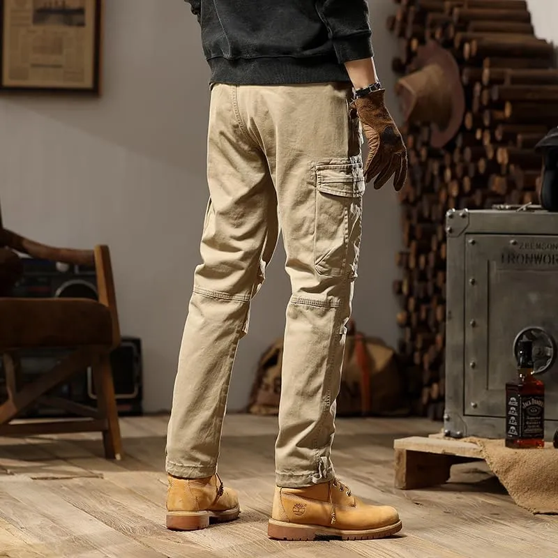G-STONE Men's Cargo Pants Large Pocket Cinched Drawstring Legs Fashion Relaxed Fit Hiking Trousers Outdoor Stretch Pant