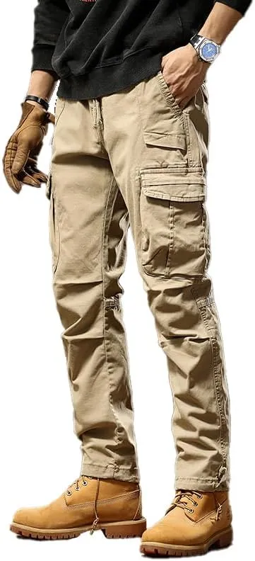 G-STONE Men's Cargo Pants Large Pocket Cinched Drawstring Legs Fashion Relaxed Fit Hiking Trousers Outdoor Stretch Pant