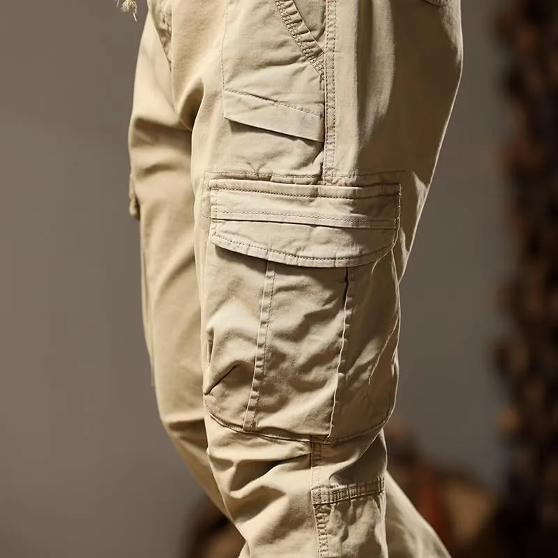G-STONE Men's Cargo Pants Large Pocket Cinched Drawstring Legs Fashion Relaxed Fit Hiking Trousers Outdoor Stretch Pant