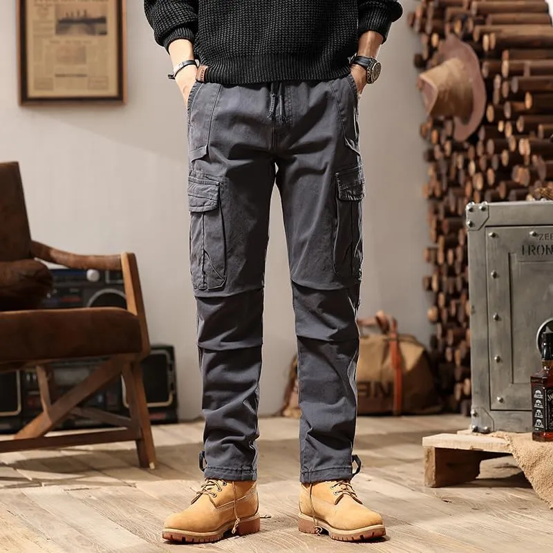 G-STONE Men's Cargo Pants Large Pocket Cinched Drawstring Legs Fashion Relaxed Fit Hiking Trousers Outdoor Stretch Pant
