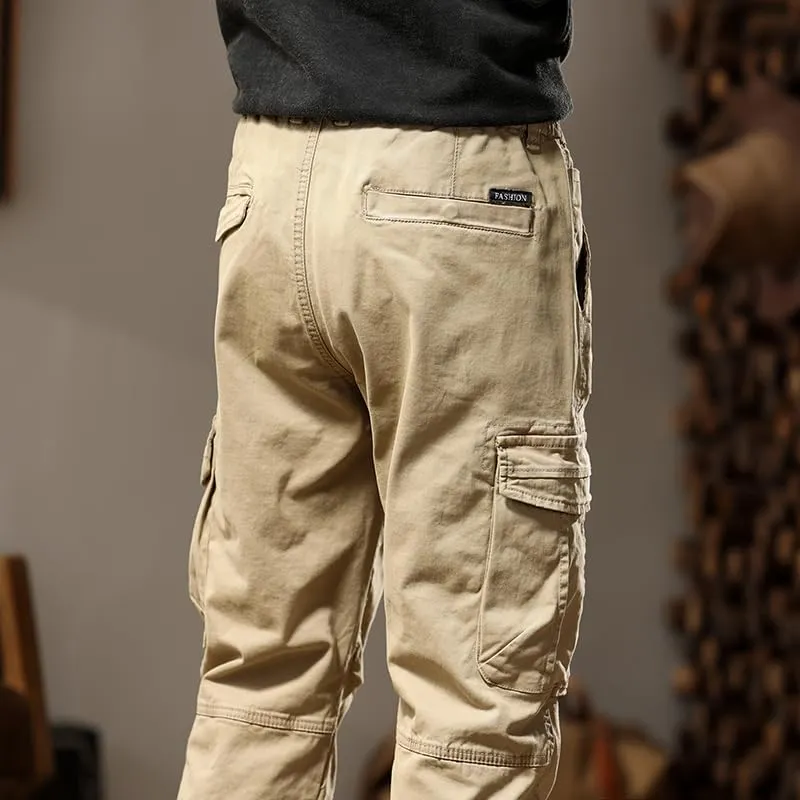 G-STONE Men's Cargo Pants Large Pocket Cinched Drawstring Legs Fashion Relaxed Fit Hiking Trousers Outdoor Stretch Pant