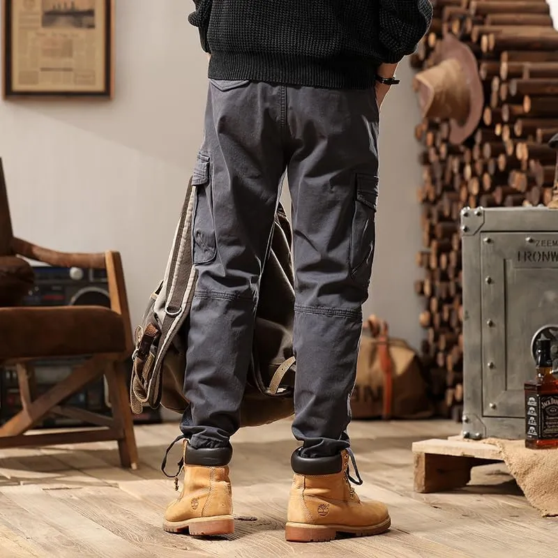 G-STONE Men's Cargo Pants Large Pocket Cinched Drawstring Legs Fashion Relaxed Fit Hiking Trousers Outdoor Stretch Pant
