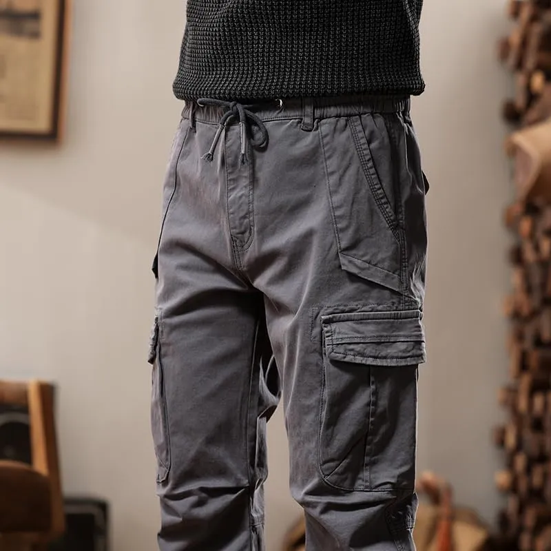 G-STONE Men's Cargo Pants Large Pocket Cinched Drawstring Legs Fashion Relaxed Fit Hiking Trousers Outdoor Stretch Pant