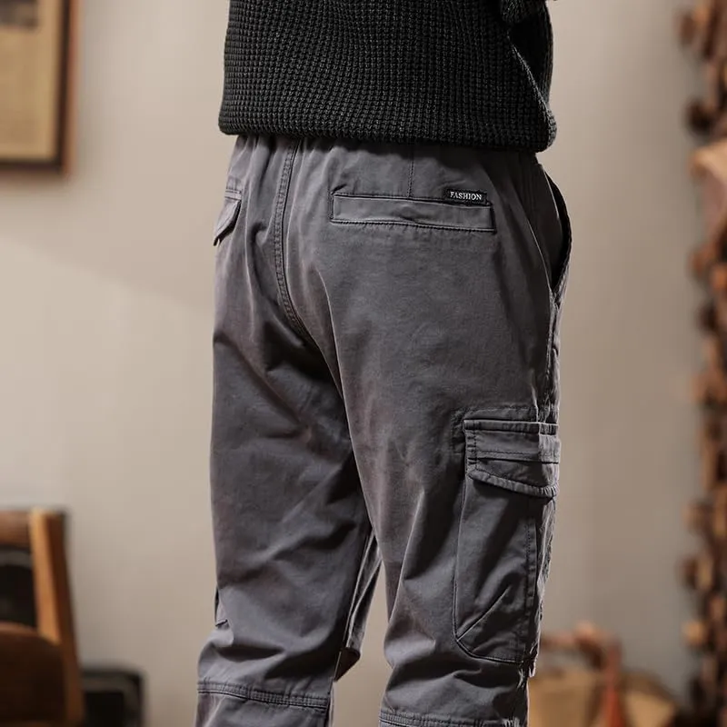 G-STONE Men's Cargo Pants Large Pocket Cinched Drawstring Legs Fashion Relaxed Fit Hiking Trousers Outdoor Stretch Pant