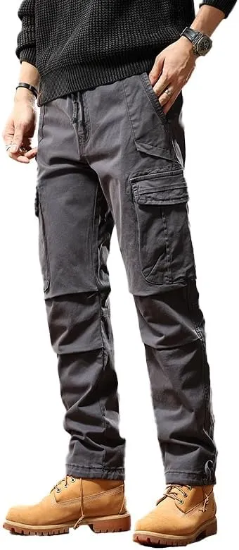G-STONE Men's Cargo Pants Large Pocket Cinched Drawstring Legs Fashion Relaxed Fit Hiking Trousers Outdoor Stretch Pant