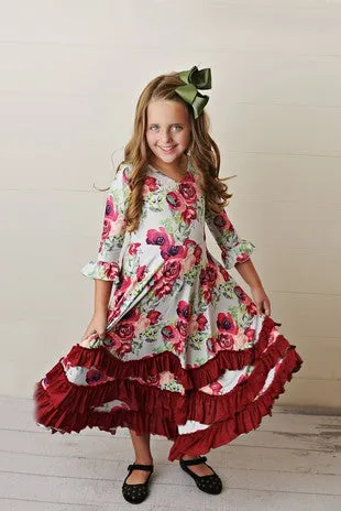 Girls' Floral Twirl Dress