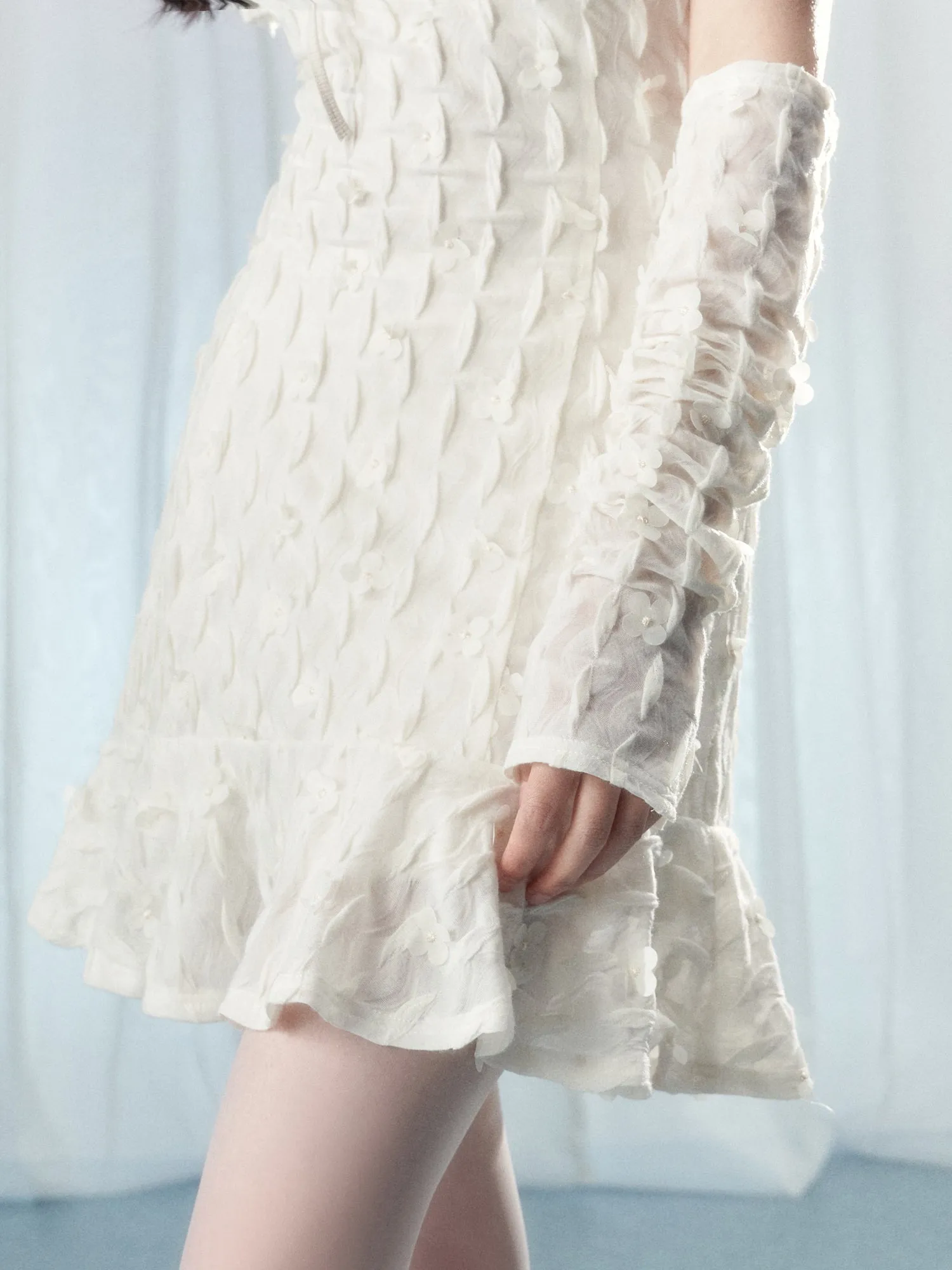 Glove Frill Feminine Off-shoulder One-piece