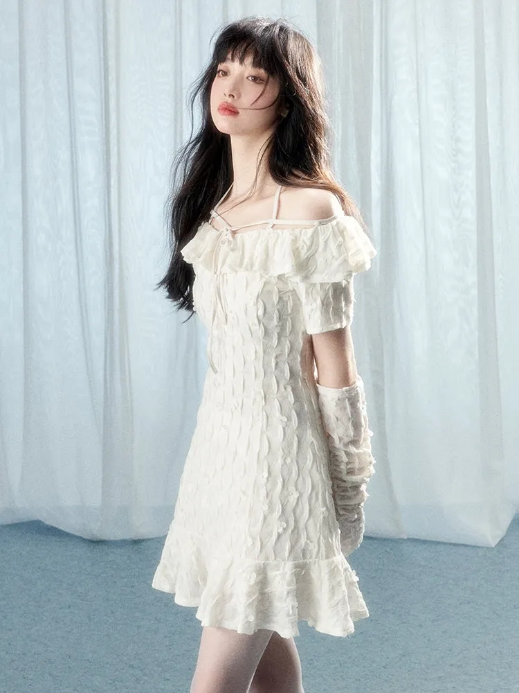 Glove Frill Feminine Off-shoulder One-piece