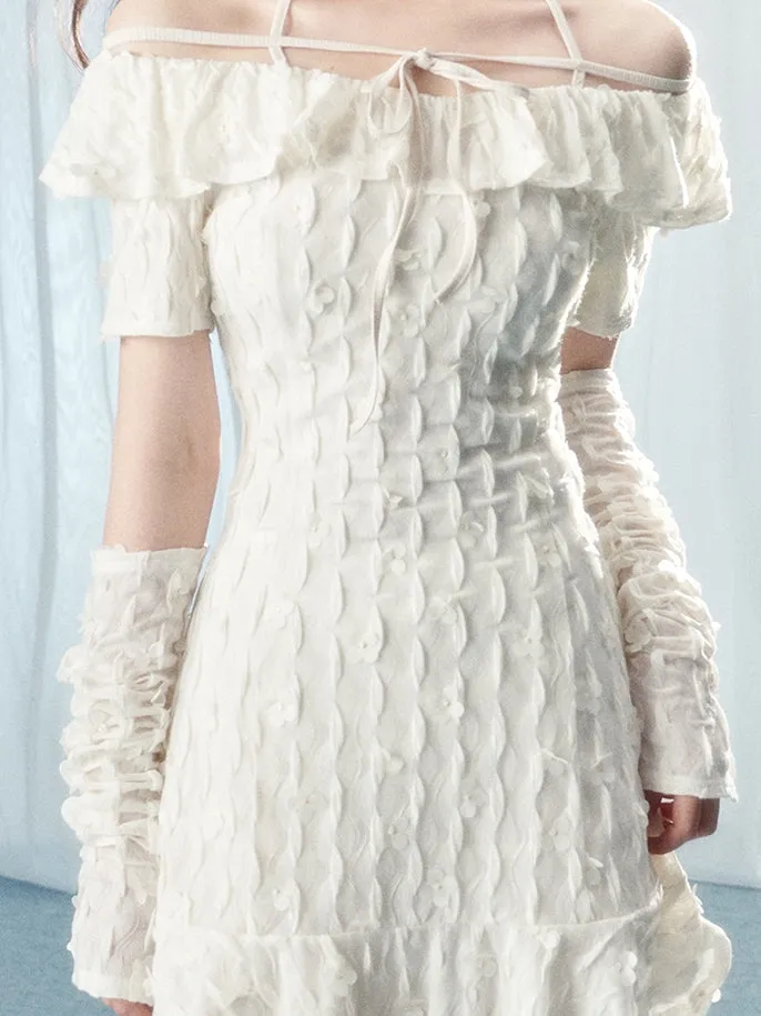 Glove Frill Feminine Off-shoulder One-piece