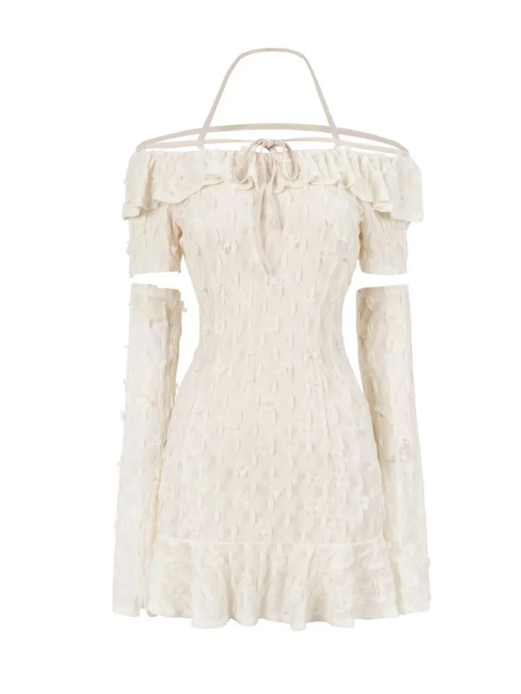 Glove Frill Feminine Off-shoulder One-piece