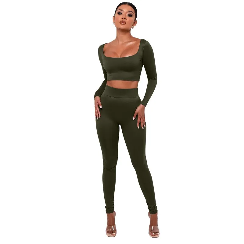 Gym Crop Tank Top and Leggings Set