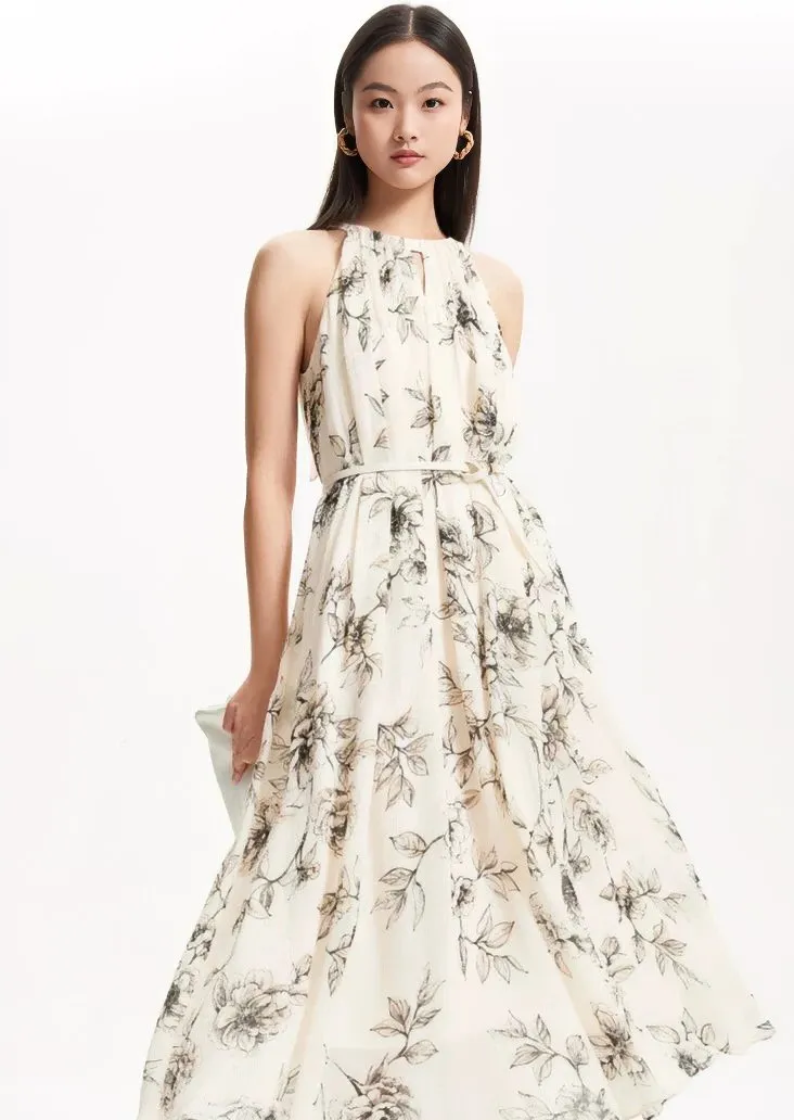 HALTER NECK FLOWER DRESS