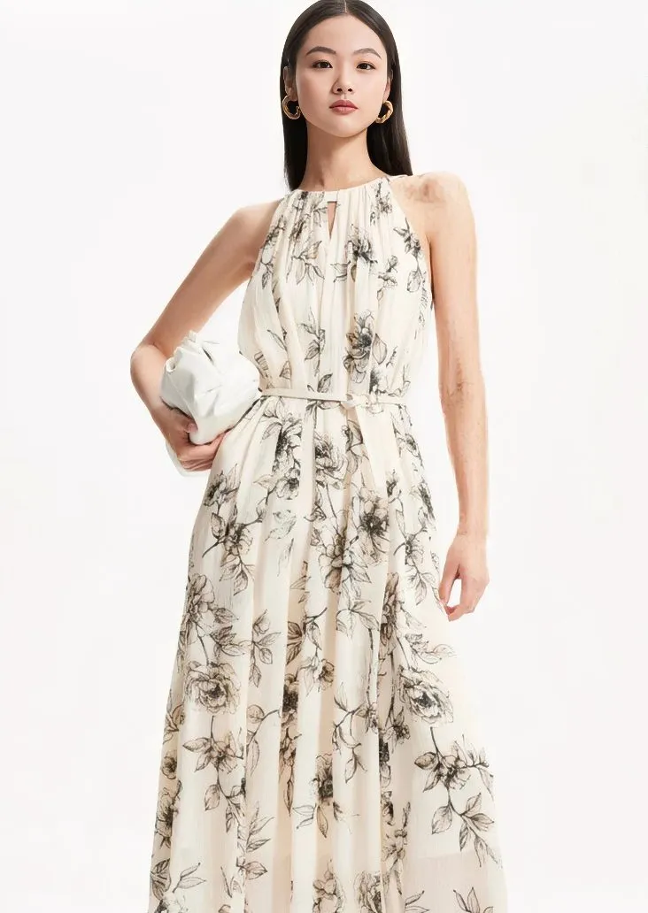 HALTER NECK FLOWER DRESS