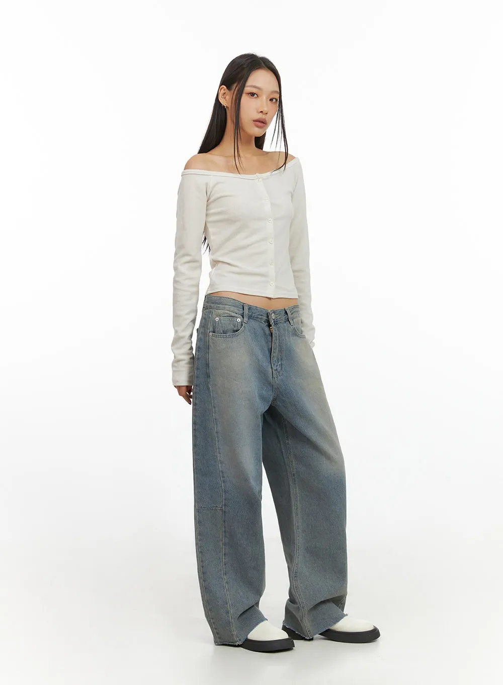 Jade Light Denim Wide Jeans IS427