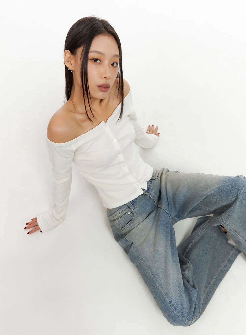 Jade Light Denim Wide Jeans IS427