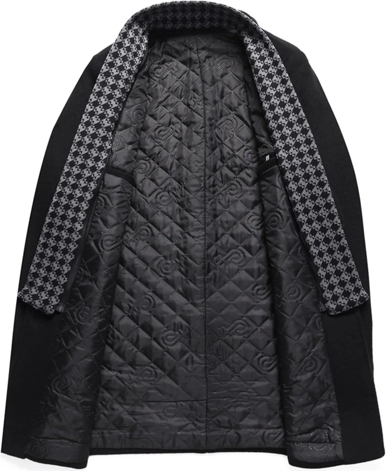 JEShifangjiusu Men'S Trench Coat Long Wool Coat Winter Classic Overcoat Top Pea Coat Slim Fit Business Down Puffer Jacket