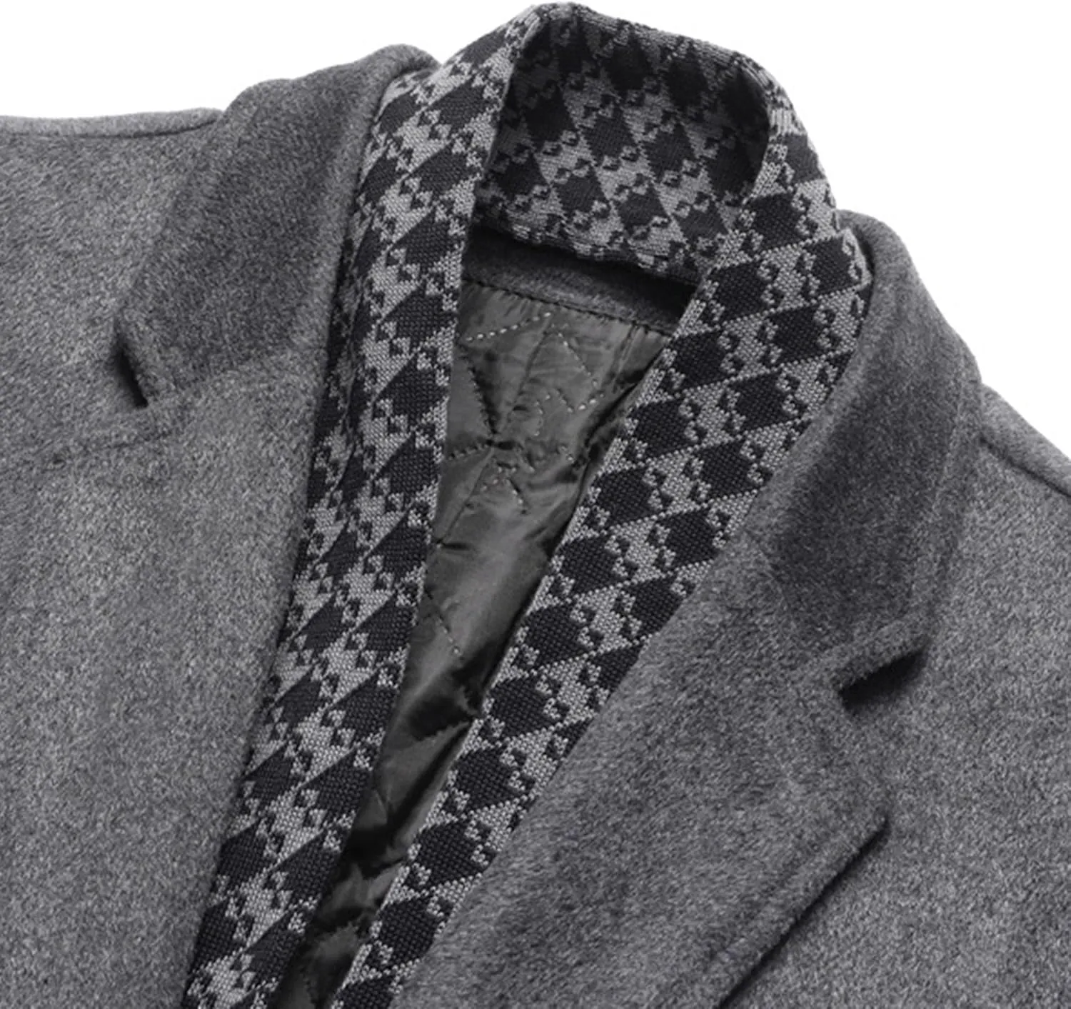 JEShifangjiusu Men'S Trench Coat Long Wool Coat Winter Classic Overcoat Top Pea Coat Slim Fit Business Down Puffer Jacket