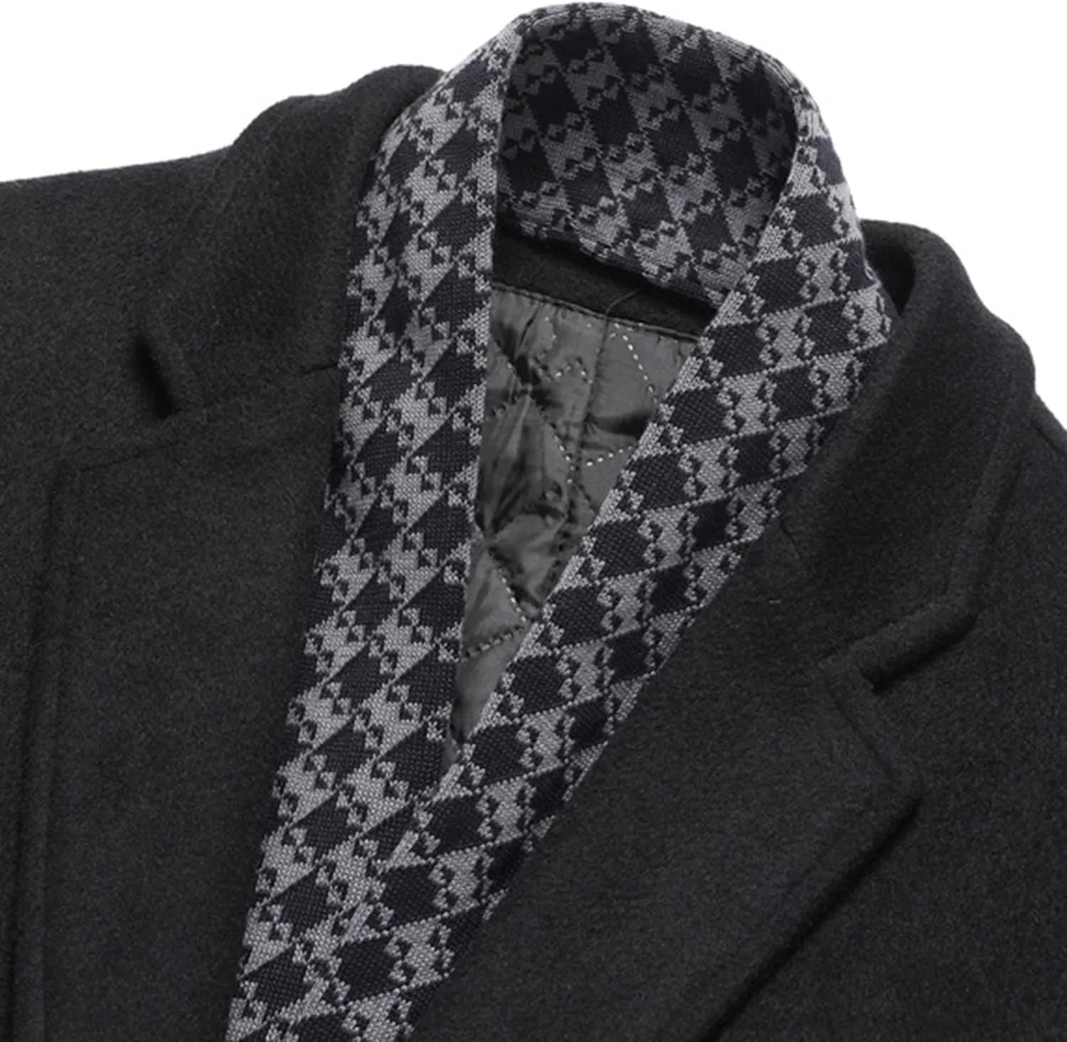 JEShifangjiusu Men'S Trench Coat Long Wool Coat Winter Classic Overcoat Top Pea Coat Slim Fit Business Down Puffer Jacket