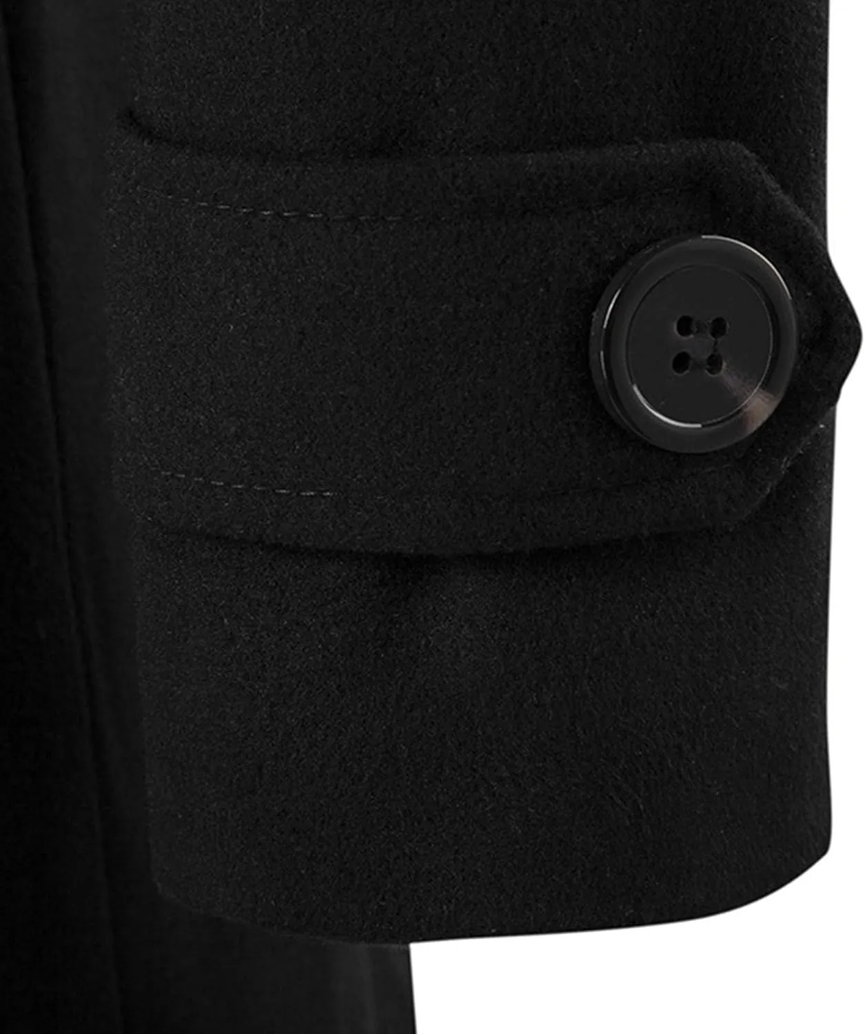 JEShifangjiusu Men'S Wool Blend Pea Coat Fashion Classic Double Breasted Trench Coat Warm Winter Business Lapel Overcoat