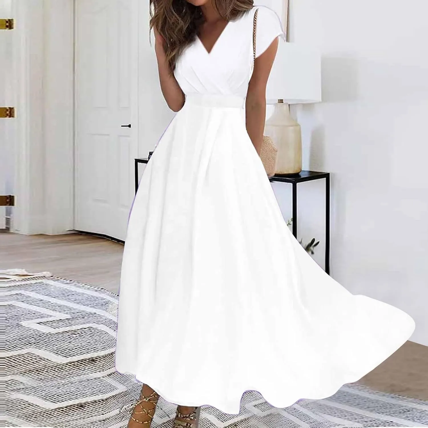 Lavender Dress for Women Elegant High Waist Strapless Stylish Dressers Casual Spring Dresses 2025 Solid Color Plus Size Dress